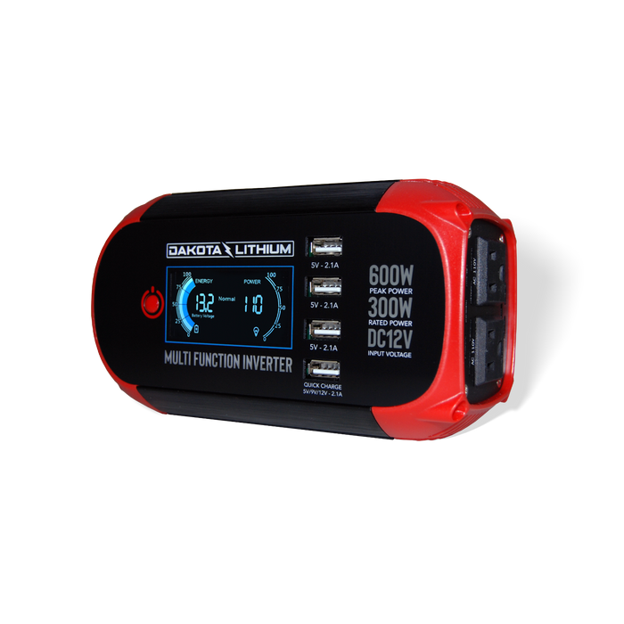 Dakota Lithium Multi Function 300W Power Inverter DC 12V to 110V AC Converter